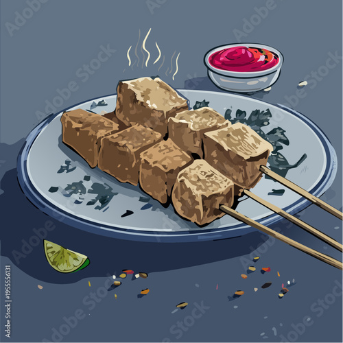 Saftig gegrillte Hähnchen-Saté-Spieße