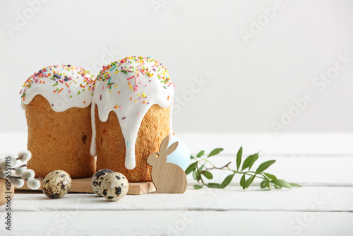 Sweet Easter cakes with dif...