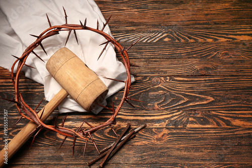 Crown of thorns with white ...