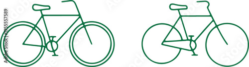 Comparison of two classic bicycle designs with different frame styles and handlebars