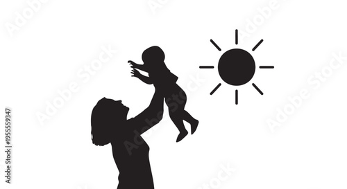 Family Bond Silhouette Icon Set: Joy & Warmth