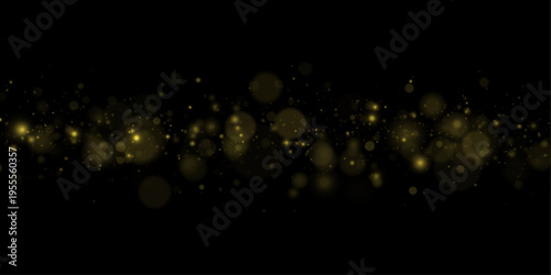 Golden abstract particles swirl gently with luminous bokeh, forming a magical transparent overlay. Glittering sparks shine softly throughout the scene. Perfect for elegant seasonal visuals.