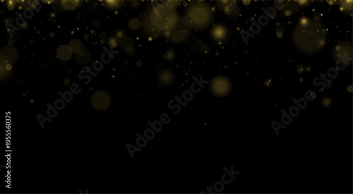 White and golden dust particles sparkle together in a glowing festive texture. The soft blur and light flares add depth and brilliance. Ideal for creative holiday design elements.