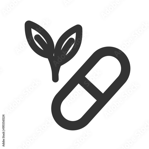Eco Capsule Supplement Line Icon