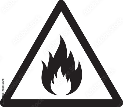 Warning fire sign icon vector