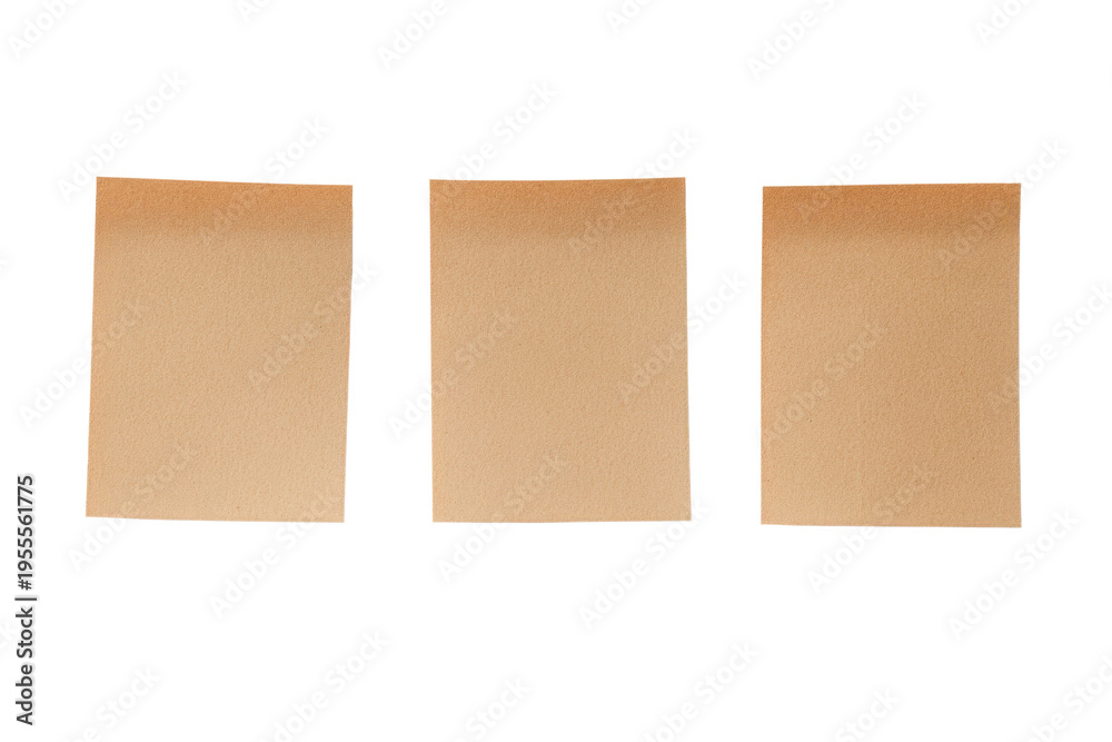 Fototapeta premium Three Blank Light Brown Kraft Paper Envelopes Side by Side on Black Background, Isolated On White Background, Png Transparent