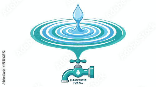 Water Droplet Transforming into Ripples and Flowing from a Tap