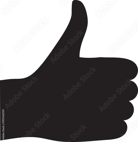 Black thumbs up icon vector