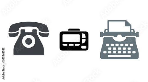 Retro Communication and Technology Icons