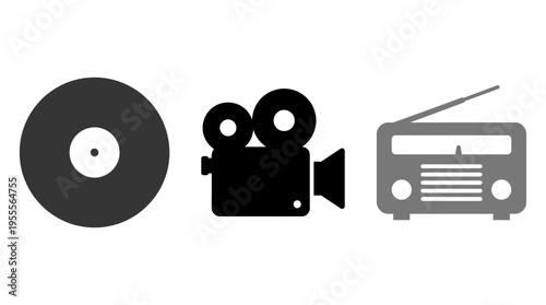 Vintage Entertainment Icons Music, Film, and Radio