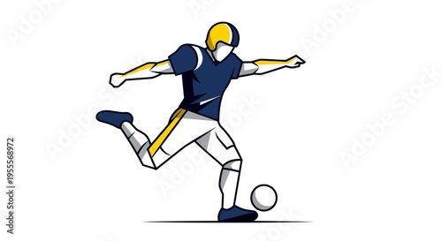 American football player kicking ball with helmet on field