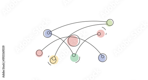 Colorful network connections and nodes.
