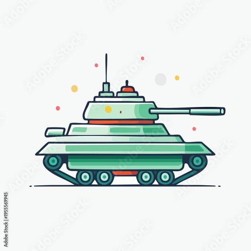 Cartoon Tank Illustration - Modern Military Vehicle Design.