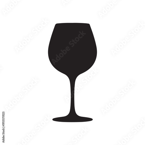 Black wine glass silhouette vector illustration