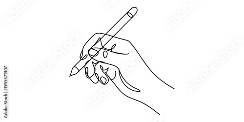 hand holding pencil, drawing gesture