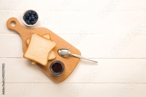 Wooden board with tasty toa...