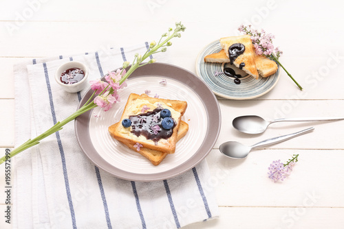 Spring breakfast with toast...