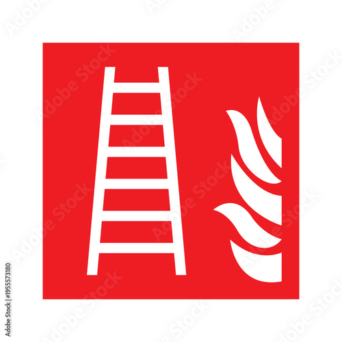 Fire Escape Ladder Safety Sign Icon
