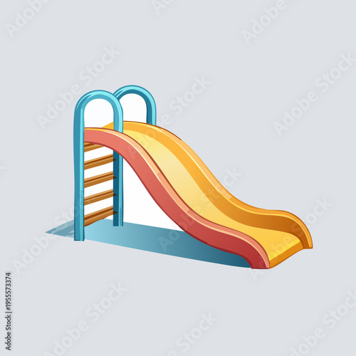 Colorful playground slide for kids outdoor fun and recreation.
