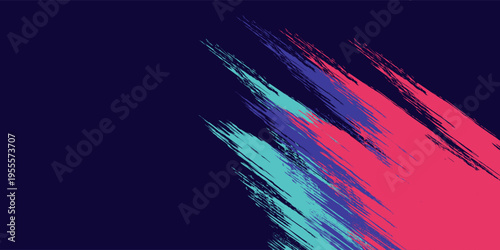 neon background brush game blue pink purple banner abstract paint stain vintage modern car wrap sticker, vector.