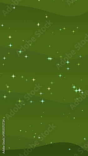 Green Background with Sparkling Stars Animation.