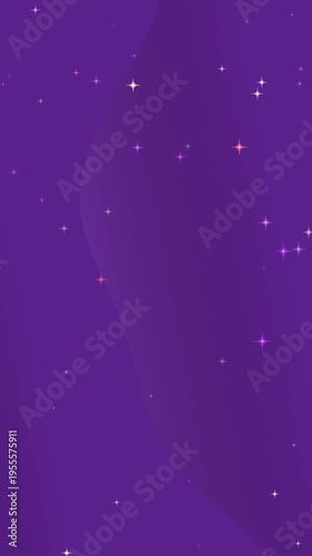 Purple Background with White Sparkling Stars.