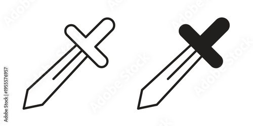 Sword icon linear symbol. Vector Designs.