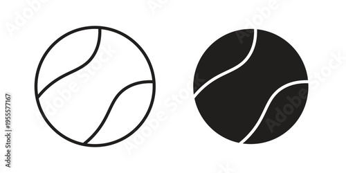 Tennis icon linear symbol. Vector Designs.