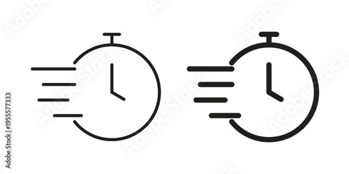 Time fast icon linear symbol. Vector Designs.