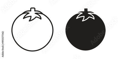 Tomato icon linear symbol. Vector Designs.