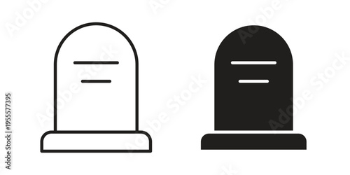 Tombstone icon linear symbol. Vector Designs.