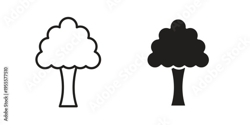Tree icon linear symbol. Vector Designs.