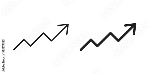 Trend Arrow icon linear symbol. Vector Designs.