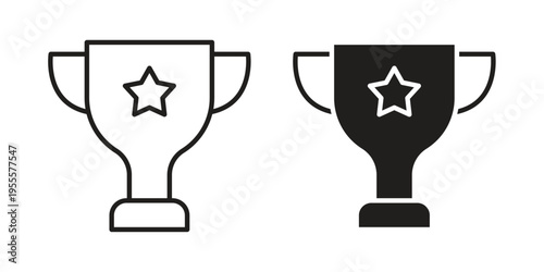 Trophy icon linear symbol. Vector Designs.