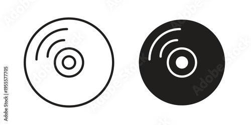 Vinyl icon linear symbol. Vector Designs.