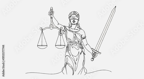 Justitia the goddess of justice holding scales and sword symbolizing law and order fairness and truth