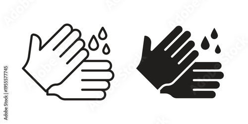 Wash your hands icon linear symbol. Vector Designs.