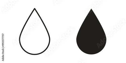 Water drop icon linear symbol. Vector Designs.