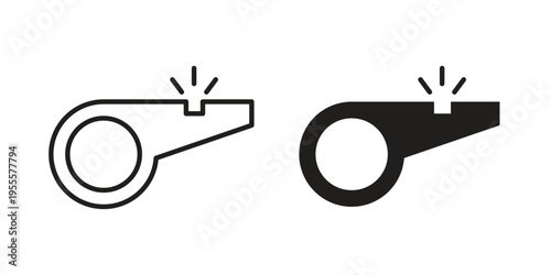 Whistle icon linear symbol. Vector Designs.