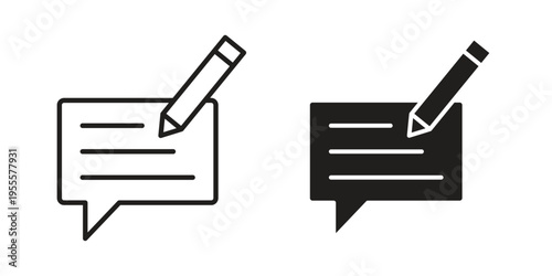 Writing feedback icon linear symbol. Vector Designs.