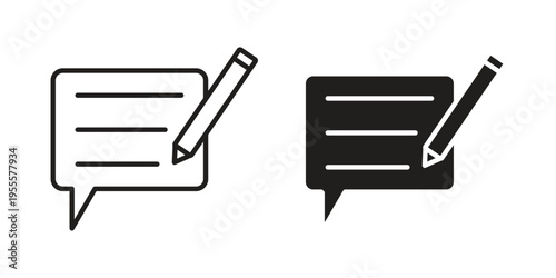 Write comment icon linear symbol. Vector Designs.