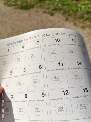 Rome, Italy - March 21, 2026, detail of a new ballot paper, an essential physical tool used to cast one's vote.