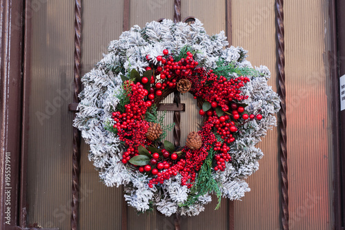 christmas wreath on the door