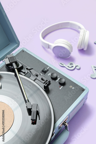 Record player with vinyl di...