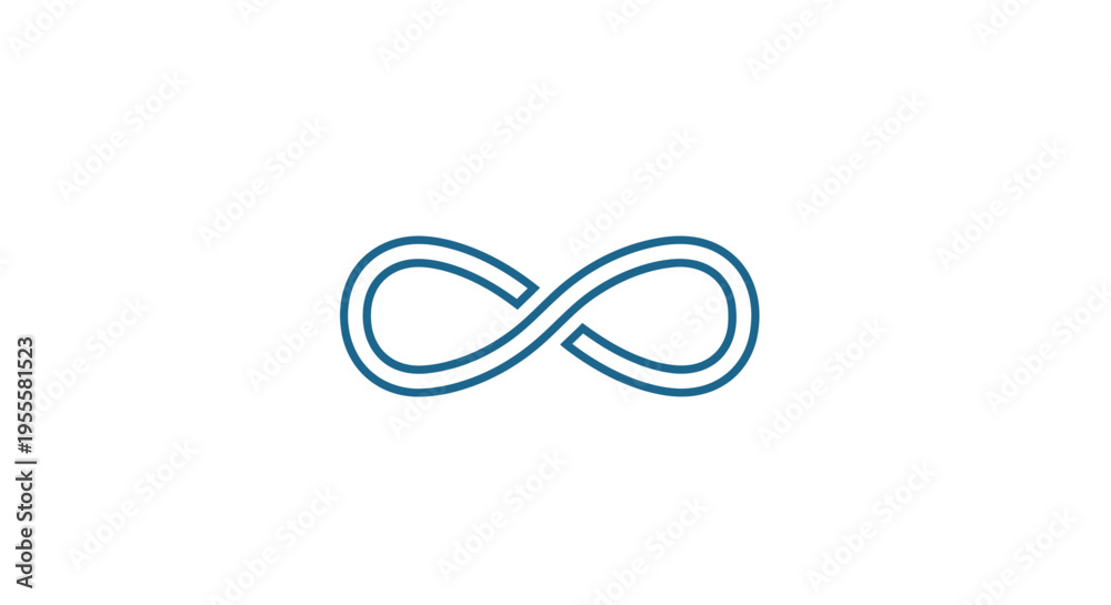 Obraz premium Infinity symbol illustration on a white background, minimal design, endless loop concept