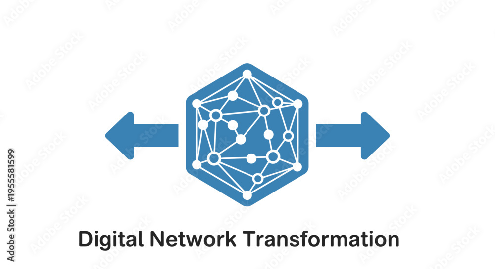 Fototapeta premium Depiction of Digital Network Transformation and Flow of Information, Data, and Connectivity