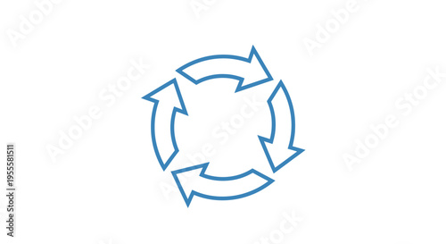 Circular arrows representing cyclical processes, progress, or continuous development
