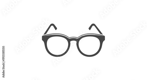 Minimalist Eyeglasses Illustration on White Background, Clean and Stylish, Simple Design