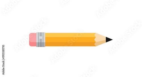 A detailed yellow pencil with an eraser, ideal for writing and creative artwork purposes
