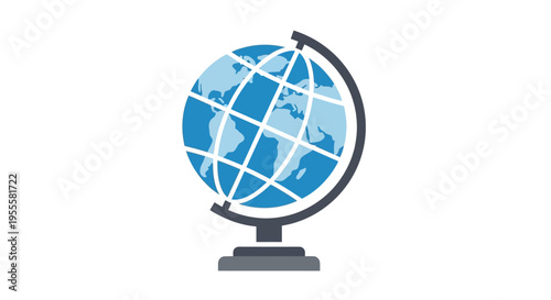 A simplified illustration of a globe representing global concepts, world view and design